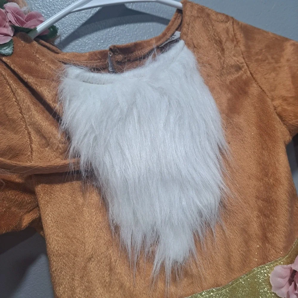 Spirit Halloween Girls Fox Costume Brown Tulle Tutu Headband Woodland Fairy S